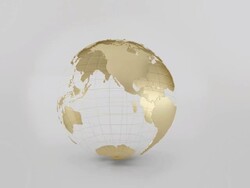 3D and HD Golden earth's loop animation Stock Footage