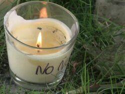 ATMOSPHERE Candle at the Amy Winehouse Death Exterior Shots at London England. (Footage by WireImage Video/Getty Images Entertainment Video) Stock Footage