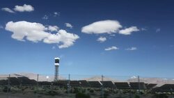 The Ivanpah Solar Thermal Power Plant in California''s Mojave Desert is currently the largest solar thermal plant in the world. It generates 392 megawatts (MW) and deploys 173,500 heliostats that reflect the suns rays onto three solar towers. It covers 4,0 Stock Footage