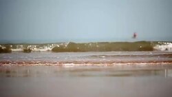 Honeymoon couple on the sea Stock Footage