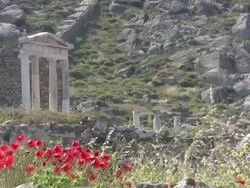 The Temple of Isis on Delos Stock Footage