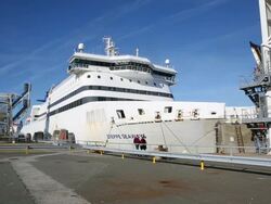 Ferries Cross The Channel From Calais Stock Footage