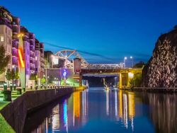 Canal and Bridge Stock Footage
