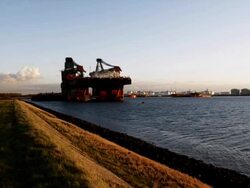 oil platform under construction (1080p) Stock Footage