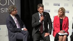 Toronto Affordable Housing Summit 2016: Gregor Robertson Mayor of Vancouver on Housing Crisis. Stock Footage