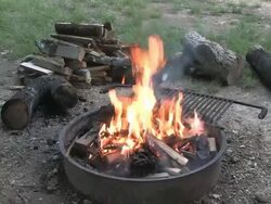 Campground Fire Ring -- HD Stock Footage