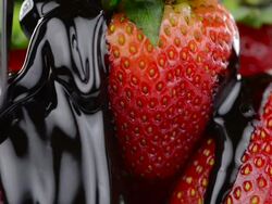 strawberry in chocolate Stock Footage