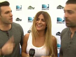 INTERVIEW - Alison Victoria, John Colaneri, and Anthony Carrino at DIRECTV Continues To Dominate Super Bowl Week With First Ever DIRECTV Super Fan Festival - Night One Stock Footage