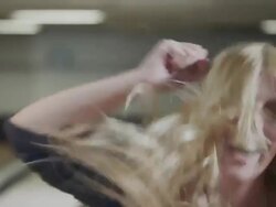 Girl enjoying Bowling Strike Stock Footage