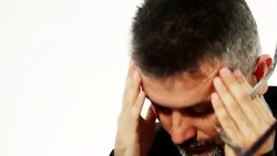 Man has a headache Stock Footage