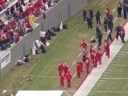 MS AERIAL Shot of People on Carter Finley Stadium - during game/ North Carolina, United States Stock Footage