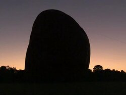 Hot air Balloon being inflated silhouetted against dawn sky, Kenya, Africa (With audio of hot air balloon) Stock Footage