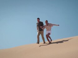 Couple in desert Stock Footage