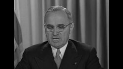 President Harry Truman speaks in Washington, DC, about the duties of US labor News Clip