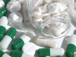 medicine pills and bottle Stock Footage