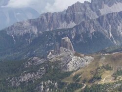 Dolomites Mountains Viewed from Mt. Lagazuoi TILT UP Stock Footage