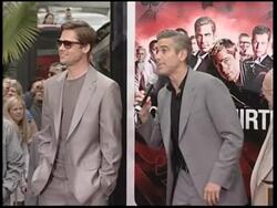 Ocean's Thirteen stars hand and foot prints immortalized in cement News Clip