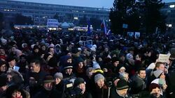CLEAN : People gather in Bratislava to protest journalist's murder News Clip