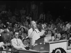 1948: DEMOCRATIC NATIONAL CONVENTION: President Harry S Truman behind podium saying Republican platform w/ lot of promises, included things he had asked them to do but they refused, including high prices, ...'since they first met' Instructional Video