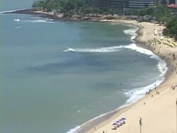 HA, ZO, WS, Brazil, Ceara, Fortaleza, Iracema Beach on sunny day Stock Footage