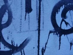 Urban graffiti on wall Stock Footage