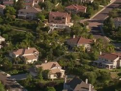 Aerial TS Beverly Hills mansions / Los Angeles, California, United States.    Stock Footage
