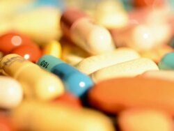 Medicine moving close up Stock Footage