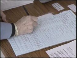 Citizens Registering to Vote for Ross Perot Stock Footage
