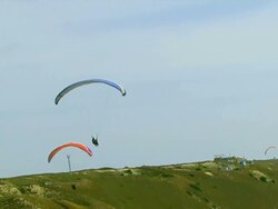 Paragliders in Mountain Stock Footage