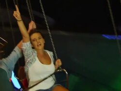 Young people on Chairoplane Stock Footage