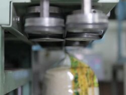 HD : Thermal Impulse Sealer For Rice Package Stock Footage