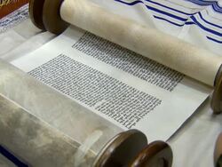 Medium Shot of Torah Scroll Stock Footage