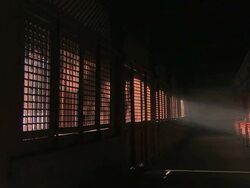 MS PAN Shot of side hall next to main hall in Confucius Temple / Qufu, Shandong Province, China Stock Footage