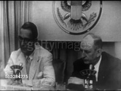 1952: DEMOCRATIC PRESIDENTIAL PRIMARY DEBATE: Senators Estes Kefauver & Richard B. Russell sitting side by side, SOT Kefauver talking about Maine write-ins, Russell saying Kefauver's been in more primaries, not sure how many delegates it would get him Instructional Video