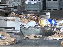 Cardboard Garbage Prepared for Recycling Process Stock Footage