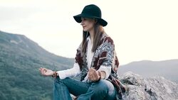 Meditation on the mountain Stock Footage