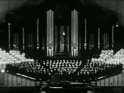 Salt Lake City and the Mormon Tabernacle Choir Stock Footage