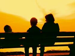 family at  sunset Stock Footage