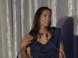 SPEECH - Padma Lakshmi says she is moved and accepts award on behalf of Endometriosis Foundation of America at SELF Magazine's Women Doing Good Awards Stock Footage