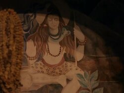 CU R/F Painting of sadhu / Varanasi, India Stock Footage