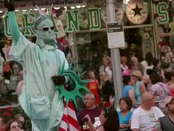 Lights And Crowds Dominate New York City's Times Square Stock Footage