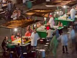 TL HA ZO Jemaa el Fna snail stalls night 1 Stock Footage