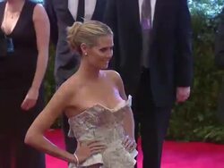 Heidi Klum at "PUNK: Chaos To Couture" Costume Institute Gala Stock Footage