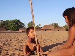 Kamayura Tribe Of The Xingu Indian Reserve Stock Footage