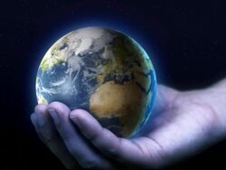 Hand holding planet earth 01 Stock Footage