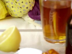 Little girl lying sick in her bed. Stock Footage