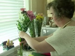 Susan Boyle setting up flowers News Clip