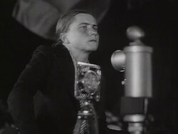 MS Politician at microphone giving speech AUDIO / Belarus Stock Footage