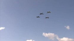 Spitfires and Hurricanes in flypast at Goodwood News Clip