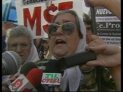 ARGENTINA: PROTESTS FOLLOWING EMILIO MASSERA COURT APPEARANCE News Clip